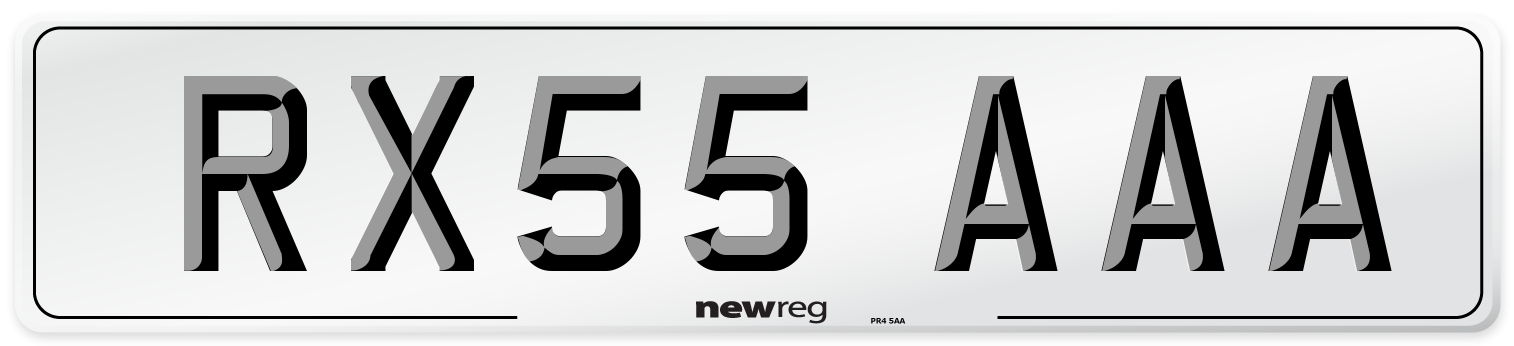 RX55 AAA Number Plate from New Reg